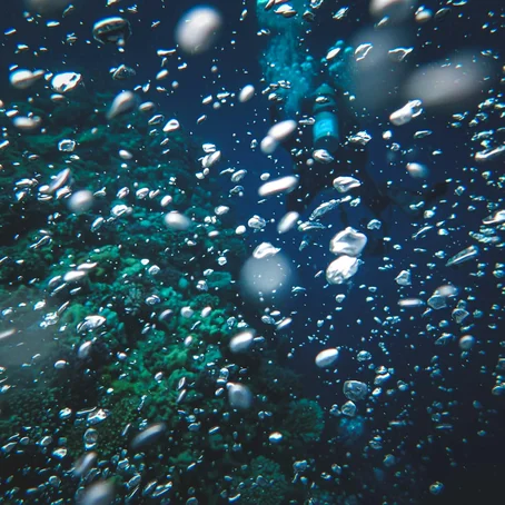 Luchtbelletjes in water