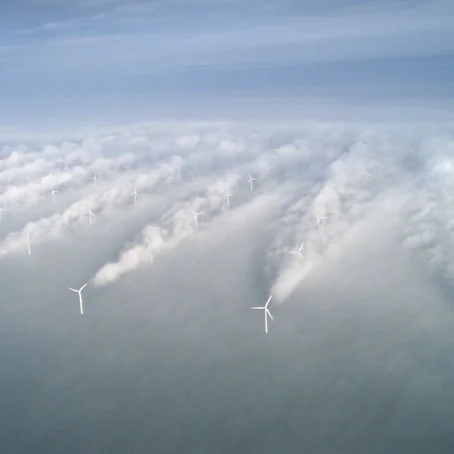 Wind turbines affecting the wind